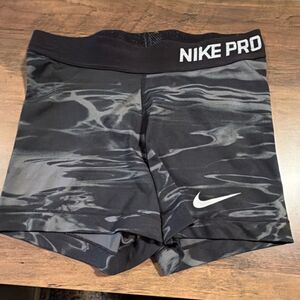 Nike Pro Dri-FIT Black Gray Women's Spandex Shorts Moisture Wicking